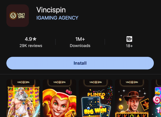 App Android Vincispin Casino