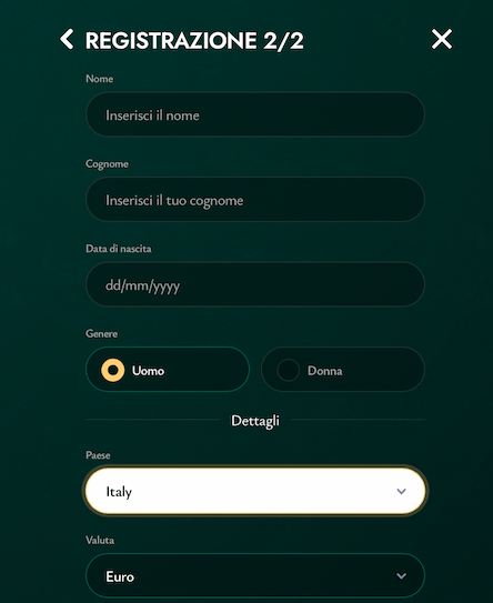 Passaggio 2 – Compila il modulo